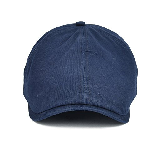 VOBOOM Cotton Washing Flat Cap Cabbie Hat Gatsby Ivy Irish Hunting Newsboy - color: Navy