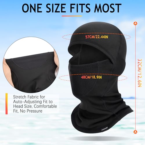 HASAGEI Ski Mask,Balaclava Face Mask for Men&Women,Winter Windproof and Warm,UV Protection Mask,Motorcycle Snowboard&Riding - color: Black