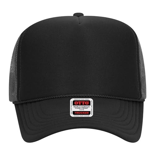 BROTHER TRUCKERS The World's Greatest Polyester Trucker Hat Blank in 73+ Colors - Wholesale Snapback Hat - color: Black/Black/Char. Grey