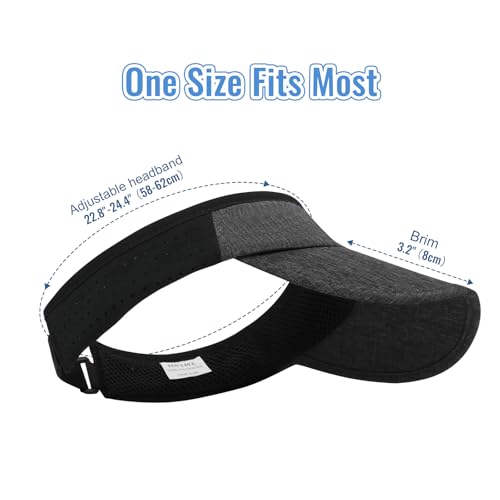 Foldable Sports Sun Visor Hat - Adjustable Running Golf Tennis Cap with Mesh&Reflective Design, Quick Drying for Men & Women - color: Gray/Non-reflective