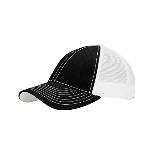 MG Unisex Low Profile (Str) Trucker Cap-7641 - color: Black/White