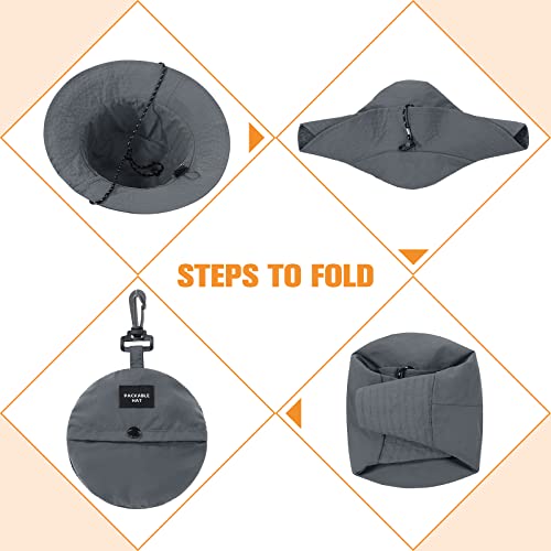 Waterproof Bucket Hat for Women Men Rain Hat Wide Brim Packable Sun Hat UV Protection Summer Beach Fishing Hiking Safari Hat - color: Navy