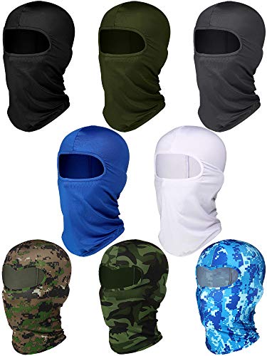 SATINIOR 8 Pcs Balaclava Face Mask Men Summer Full Face - color: Classic Colors