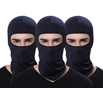 Pack of 3 Ski Mask Bandana Face Hat for Outdoor Airsoft Motorcycle Hood Helmet Balaclavas Headwear - color: Darkblue