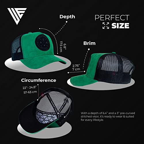 Urban Effort Trucker Hat for Men & Women, Mesh Back Baseball Cap, 5 Panel - color: Green, style: Mesh Back