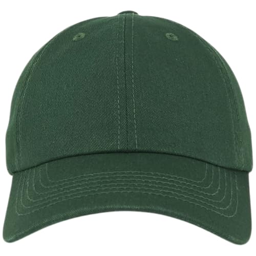 E BY ELIDAN Classic Dad Hat Cotton, Low-Profile Plain Baseball Cap, Adjustable, Breathable and Packable - color: Dark Green