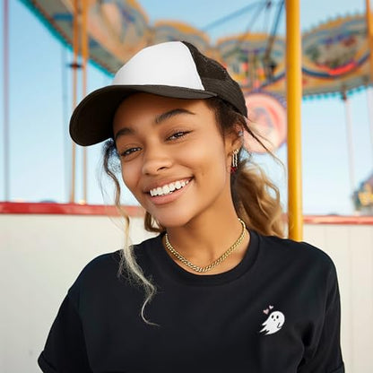 DALIX Two Tone Trucker Hat Summer Mesh Cap with Adjustable Snapback Strap - color: Brown White, size: One Size