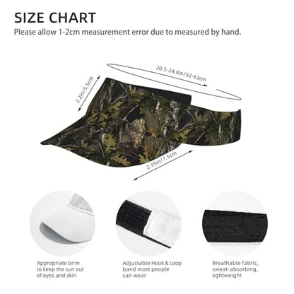 Adjustable Lightweight Open Top Sports Sun Visor Hat Cap for Golf Tennis - color: Jungle Camouflage