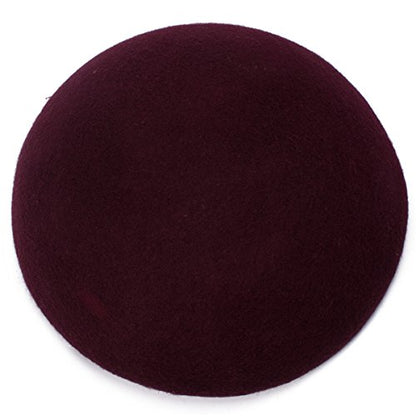 Cute Wool Felt Pillbox Hat Millinery Round Fascinator Base Craft Supply A048 - color: Wine