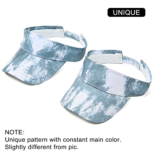 Sport Sun Visor Hats Cotton Ball Caps Empty Top Baseball Sun Cap for Men Women - color: Tie-dye Grey