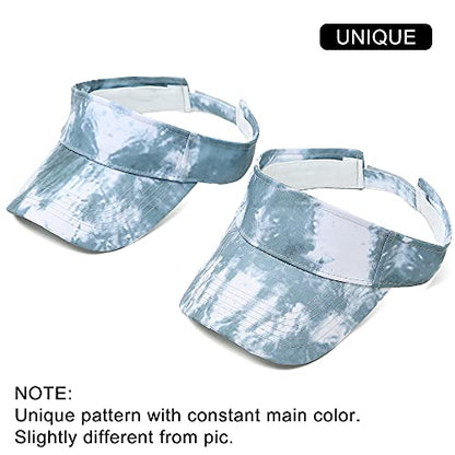 Sport Sun Visor Hats Cotton Ball Caps Empty Top Baseball Sun Cap for Men Women - color: Tie-dye Grey