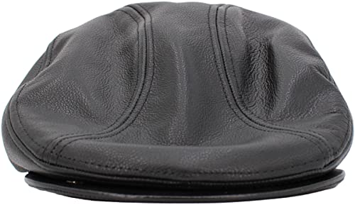 KBETHOS Leather Ascot Made in USA Ivy Collection Classic Newsboy Caps - color: Black, size: Medium