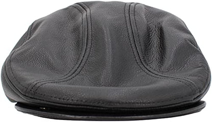 KBETHOS Leather Ascot Made in USA Ivy Collection Classic Newsboy Caps - color: Black, size: X-Large