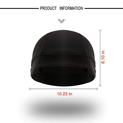 3 Pack Cooling Skull Cap Helmet Liner Sweat Wicking Breathable Hat for Men - color: Black,grey,sandy