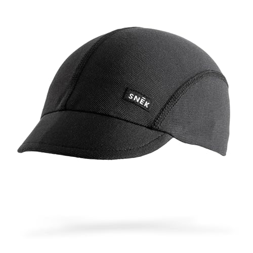 SNEK Dry Creek Summer Cycling Cap | Cooling Polartec Fabric | Breathable Bike Cap Under Helmet with UPF - color: Black, size: Small-Medium