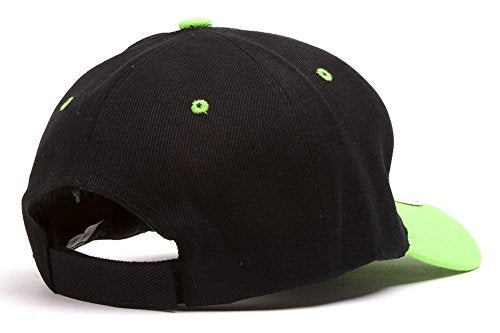 TOP HEADWEAR 12-Pack Adjustable Baseball Hat - color: Black/Neon Green
