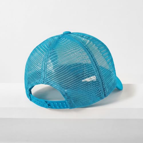 CHOK.LIDS Blank Foam Trucker Hat, Retro Mesh Rope Snapback Cap, Men Women - color: Curved Brim (Aqua)