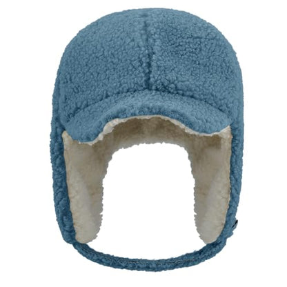 Clakllie Snow Trapper Trooper Hat with Ear Flap for Skiing Women's Ushanka Warm Winter Hat - color: Cdus-pl07-blue