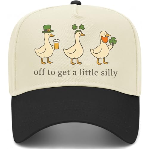 Off to Get A Little Silly Hat | St. Patrick's Day | Premium Adjustable Snapback Baseball Trucker Hats for Men & Women - color: Black/Natural
