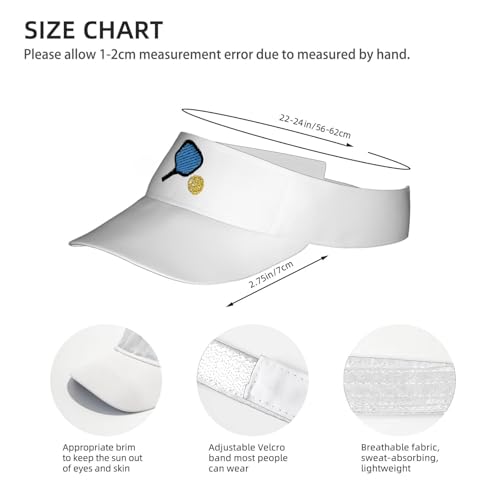 Embroidered Pickleball Visor Men Women,Gifts for Pickleball Lovers - color: White, style: Pickleball