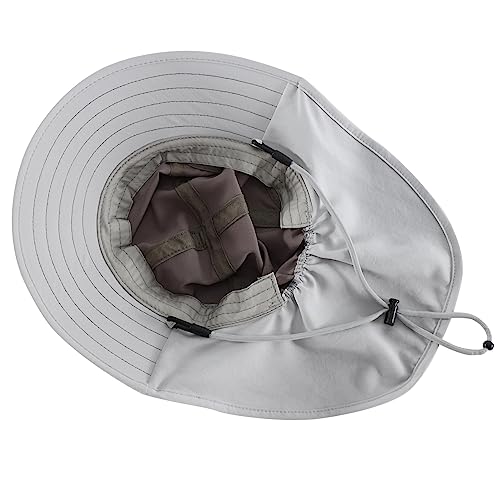 Connectyle Kids Sun Hat Adjustable Fishing Hat for Boys Grils Breathable UPF 50+ Protection Outdoor Beach Hat with Neck Flap - color: Deep Gray