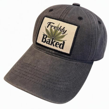 Popfizzy Funny Hats for Men and Women, Fun Adult Baseball Cap, Funny Birthday Gifts for Women and Men, Cool Dad Hat Gift Idea - color: Freshly Baked (Black)