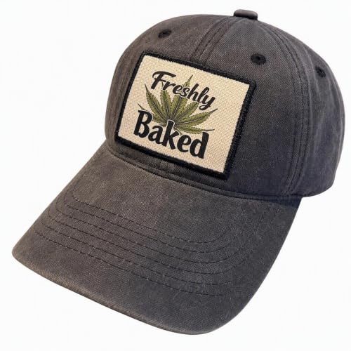 Popfizzy Funny Hats for Men and Women, Fun Adult Baseball Cap, Funny Birthday Gifts for Women and Men, Cool Dad Hat Gift Idea - color: Freshly Baked (Black)