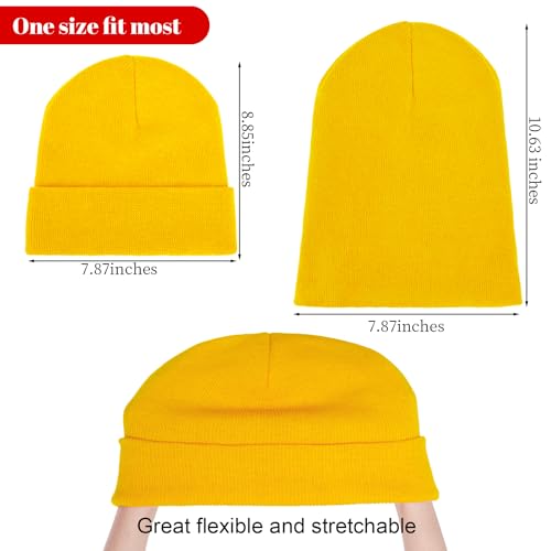 Pistha Beanie for Men Women-Knit Beanie Hats Skull Cap Winter Warm Hat - color: Yellow
