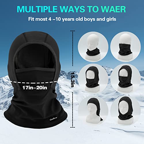 GoxRunx Kids Balaclava Ski Mask,Fleece Face Mask Neck Warmer for Boys Girls,Windproof Face Cover for Cold Weather - color: Purple