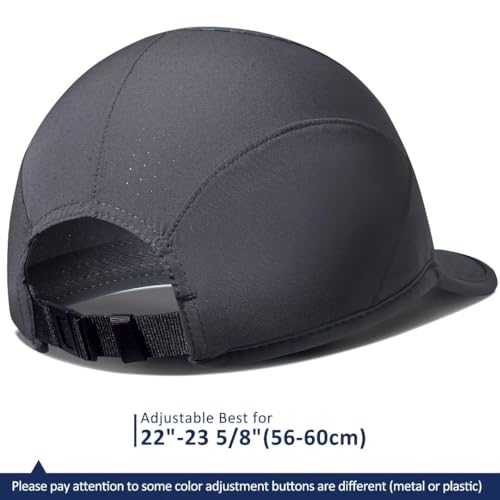 GADIEMKENSD Stretch Running Hat with Soft Brim, Quick Dry, Unstructured, Unisex-Adult - color: Dark Grey