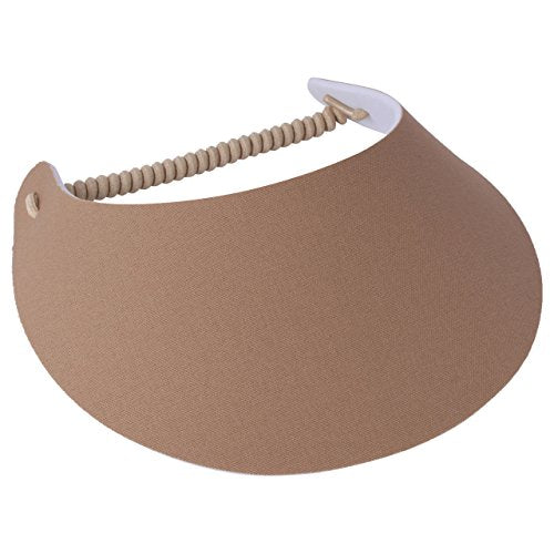 Women's Solid Color Design Lightweight Packable Foam Visor for Sun Protection and Outdoor Activities - color: Tan