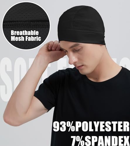 Skull Cap Helmet Liner for Men Women Cooling Hat Running Beanie - color: Set A-black,black,black