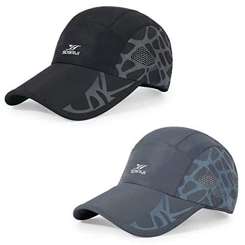 Running Hat Mesh Quick Dry Hat Baseball Cap for Women Men - color: Darkgrey+black