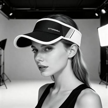 Cooling Sports Sun Visor Hat for Men & Women - color: Black-w