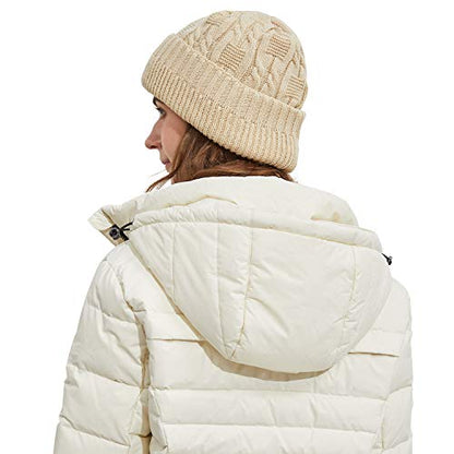 Surblue Unisex Trendy Beanie Warm Oversized Chunky Cable Knit Slouchy Woolen Hat - color: C-beige