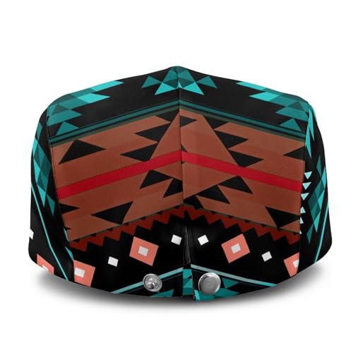 Mens Womens Newsboy Flat Cap Beret Hat Ivy Irish Gatsby Driving Cabbie Hat Lightweight Summer for Golf - color: Aztec Tribe
