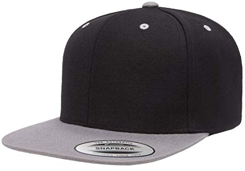 Flexfit Unisex Adult Yp Classics Premium Snapback Cap – 2-Tone - color: Black/Silver