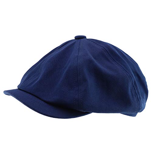 Trendy Apparel Shop XXL Oversized Cotton Newsboy Cap Hat - color: Navy