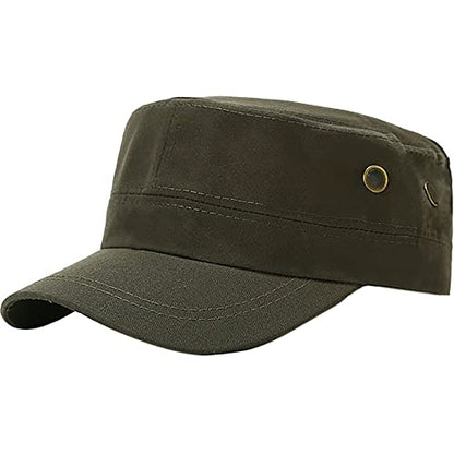 XYIYI Unisex Cotton Basic Cadet Army Cap Everyday Military Style Hat - color: Flat Army Green