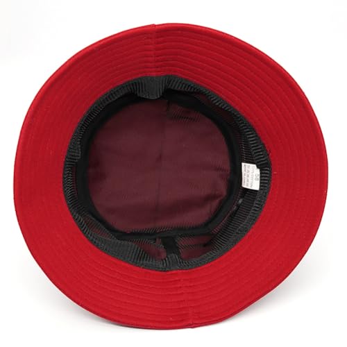 Bucket Hat Beach Sun Hat Fishing Hat for Women Men, Summer Outdoor Travel Packable Fisherman Hat - color: Red