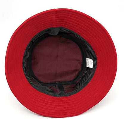 Bucket Hat Beach Sun Hat Fishing Hat for Women Men, Summer Outdoor Travel Packable Fisherman Hat - color: Red