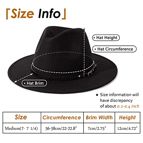 Lisianthus Women Belt Buckle Fedora Hat - color: Black
