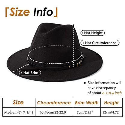Lisianthus Women Belt Buckle Fedora Hat - color: Black