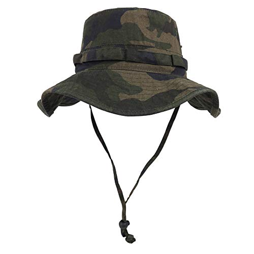 Bucket Hat UV Protection Sun Hat, Boonie Fishing Safari Hats for Outdoors - color: Camo