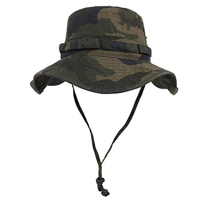 Bucket Hat UV Protection Sun Hat, Boonie Fishing Safari Hats for Outdoors - color: Camo