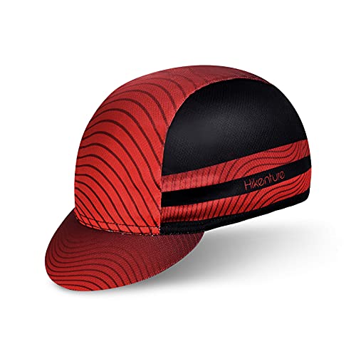 Hikenture Cycling Cap,Cooling Skull Cap Bike Hat with Sun Visor, Summer Breathable Helmet Liner Biking Cap for Men Women - color: Red
