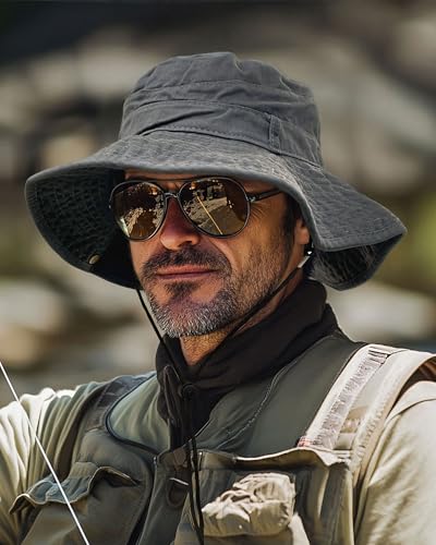 Clakllie Reversible Packable Boonie Fishing Hat UV Protection Sun Beach Hat - color: S-hjy6-grey