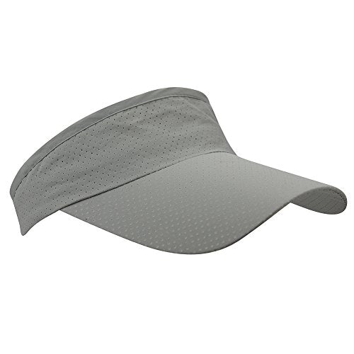 Mens Summer Quick-Dry Run Long Brim Empty Top Baseball Tennis Sun Hat Cap Visor - color: Light Gray