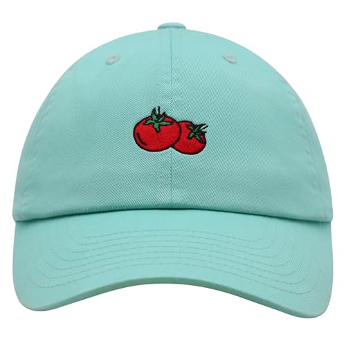 JPAK Two Tomatoes Premium Dad Hat Embroidered Cotton Baseball Cap Vegetables Embroidery - color: Mint