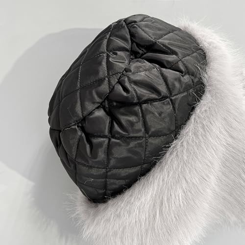 Women's Winter Faux Fur Cossack Russian Style Hat, Soft Stretch Warm Cap - color: Blue